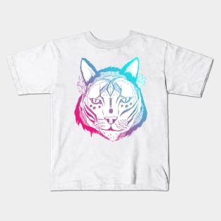 Dual Color Mystical Tribal Cat Kids T-Shirt